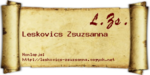 Leskovics Zsuzsanna névjegykártya